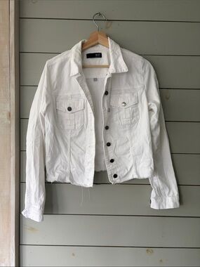 KUT From The Kloth White Denim Jacket | Size M